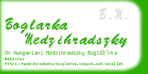 boglarka medzihradszky business card